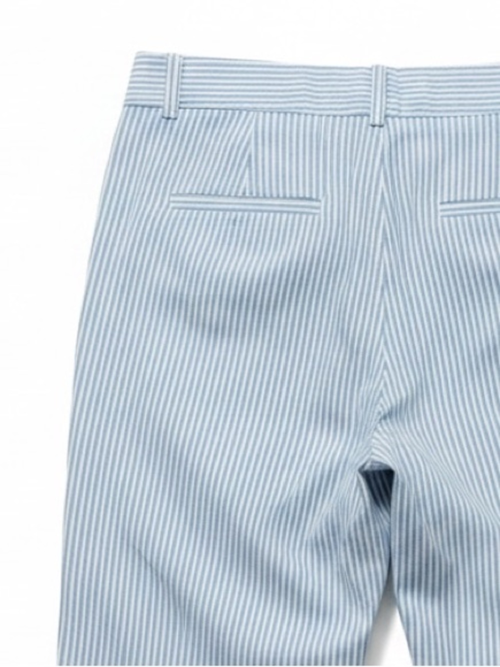 LOFT Size 8P Blue/White Stripe Palmer Wide Leg Crop Pants Cotton-Spandex - Picture 6 of 9